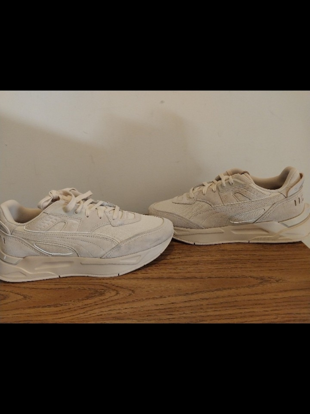 Cream Suede Puma Low-Top Sneakers